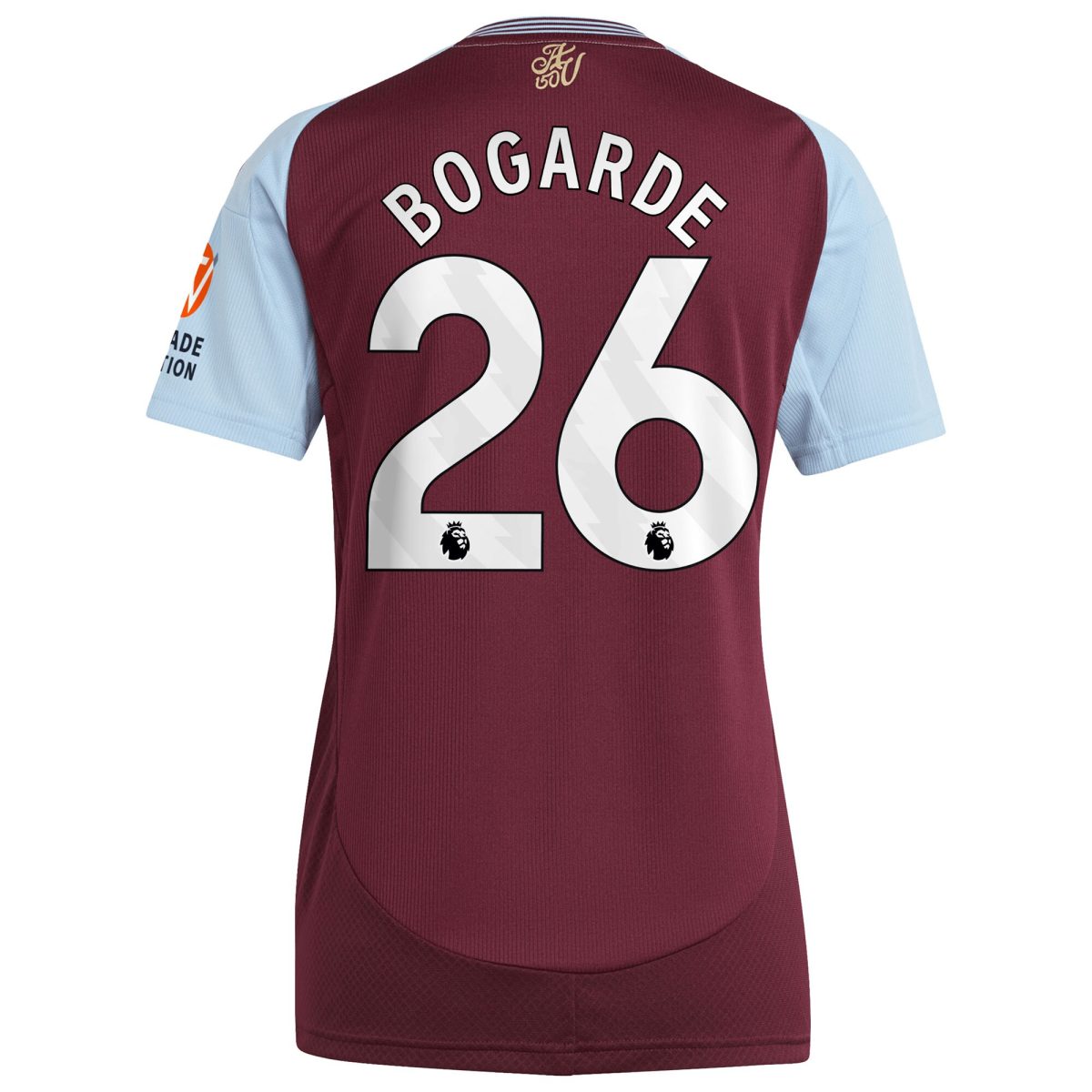 Aston Villa Shirts - aston villa adidas home shirt 2024-25 – womens with bogarde 26 printing Collection of Official Fan Gear