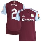 Aston Villa Shirts - aston villa adidas home shirt 2024-25 – womens with cash 2 cup printing Collection of Official Fan Gear