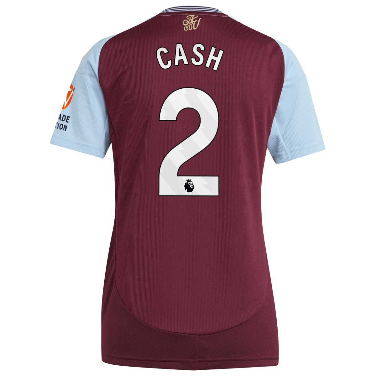 Aston Villa Shirts - aston villa adidas home shirt 2024-25 – womens with cash 2 printing Collection of Official Fan Gear