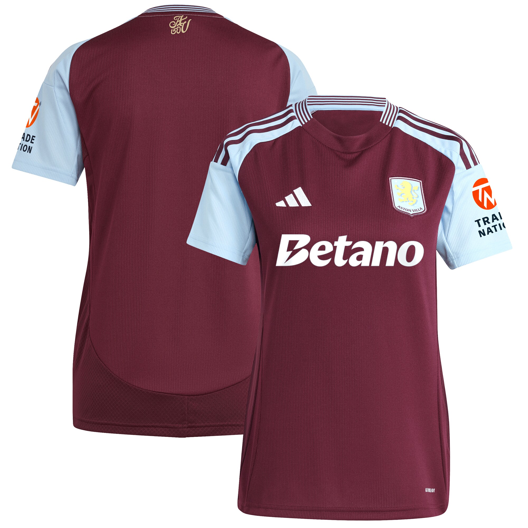 Aston Villa Shirts - aston villa adidas home shirt 2024-25 – womens with custom printing Collection of Official Fan Gear