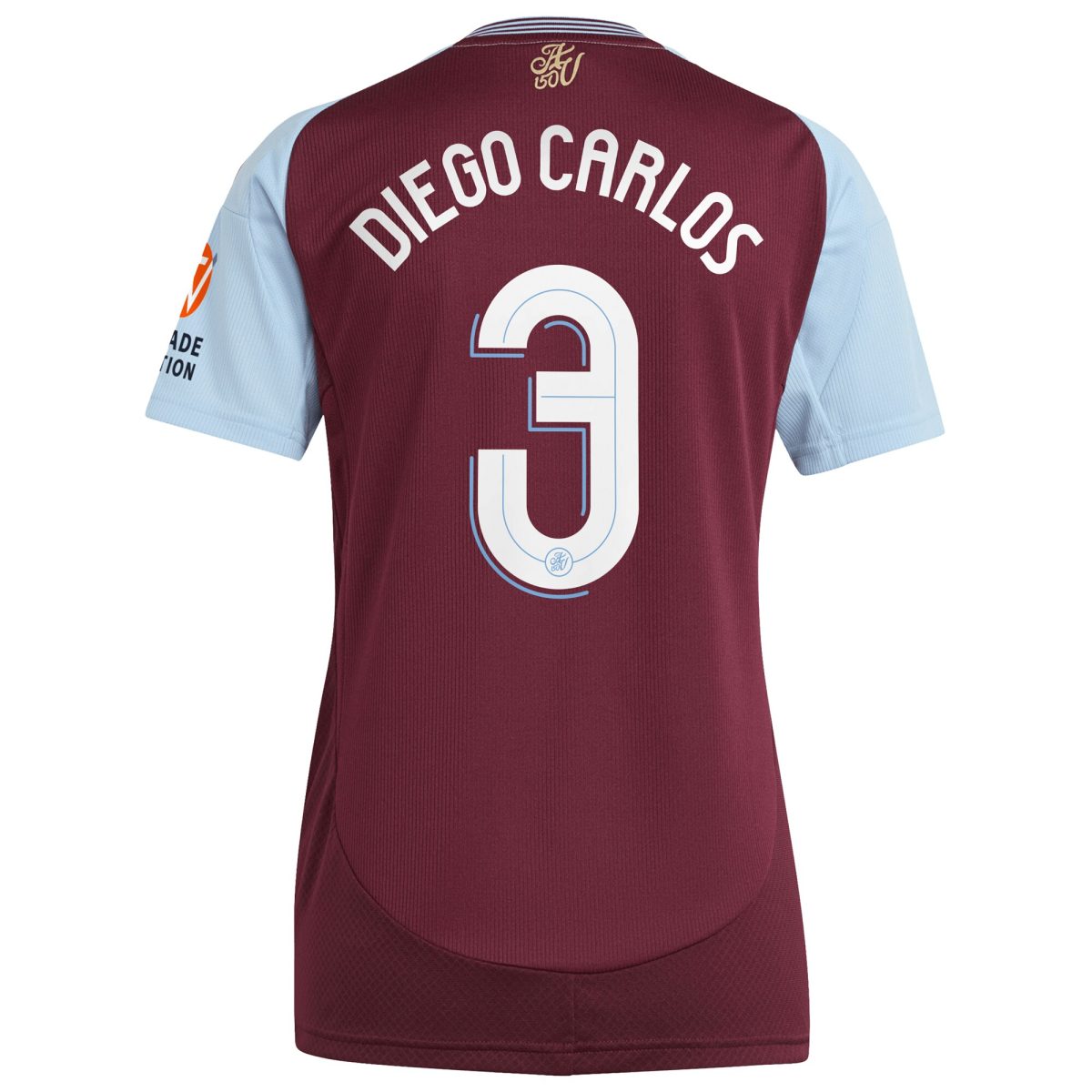 Aston Villa Shirts - aston villa adidas home shirt 2024-25 – womens with diego carlos 3 cup printing Collection of Official Fan Gear
