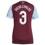 Aston Villa Shirts - aston villa adidas home shirt 2024-25 – womens with diego carlos 3 cup printing Collection of Official Fan Gear