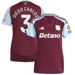 Aston Villa Shirts - aston villa adidas home shirt 2024-25 – womens with diego carlos 3 printing Collection of Official Fan Gear