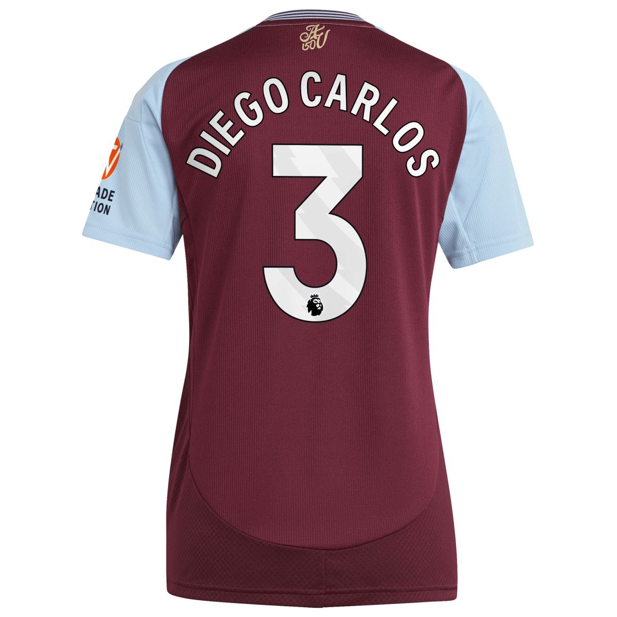 Aston Villa Shirts - aston villa adidas home shirt 2024-25 – womens with diego carlos 3 printing Collection of Official Fan Gear