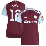 Aston Villa Shirts - aston villa adidas home shirt 2024-25 – womens with digne 12 cup printing Collection of Official Fan Gear