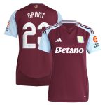 Aston Villa Shirts - aston villa adidas home shirt 2024-25 – womens with grant 23 cup printing Collection of Official Fan Gear