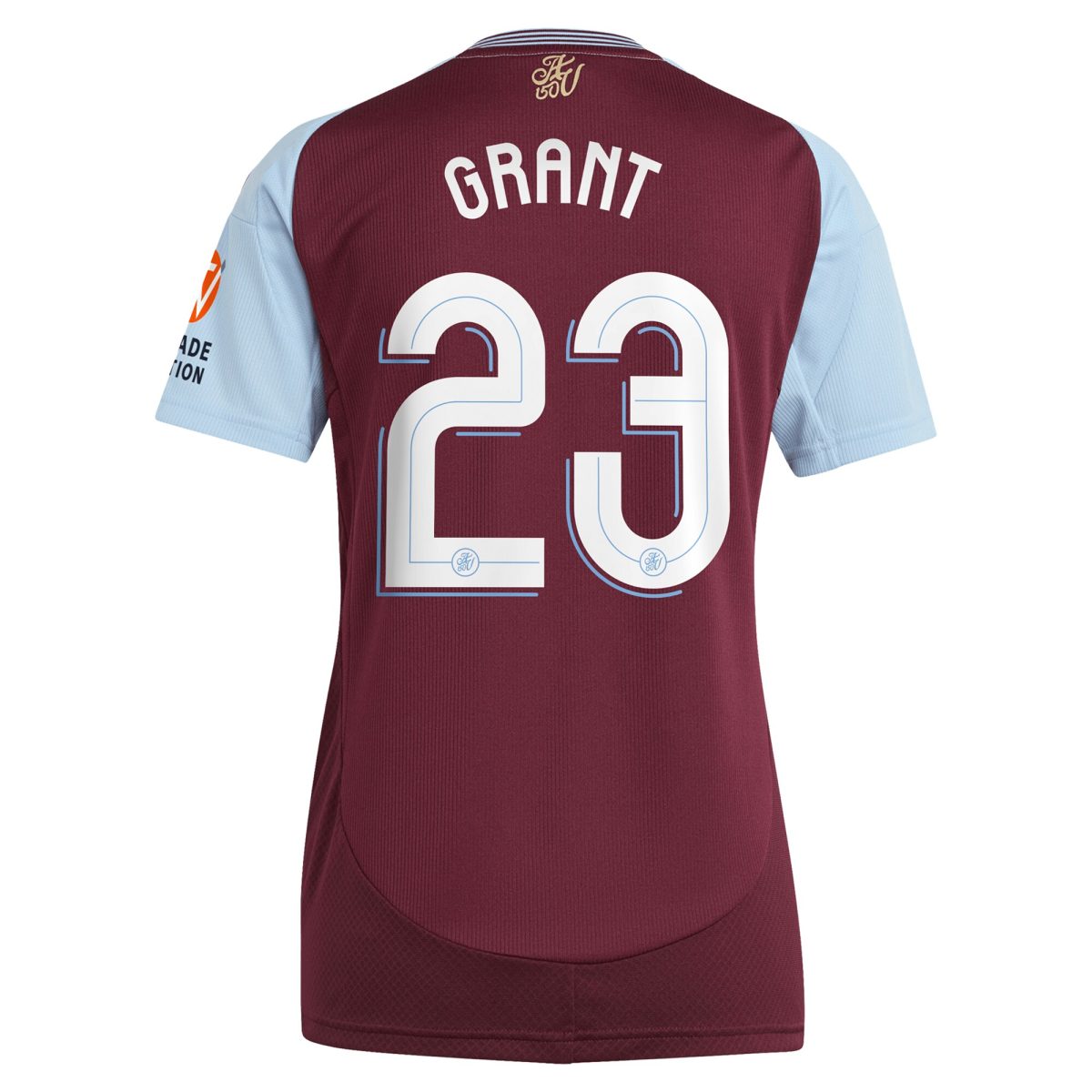Aston Villa Shirts - aston villa adidas home shirt 2024-25 – womens with grant 23 cup printing Collection of Official Fan Gear
