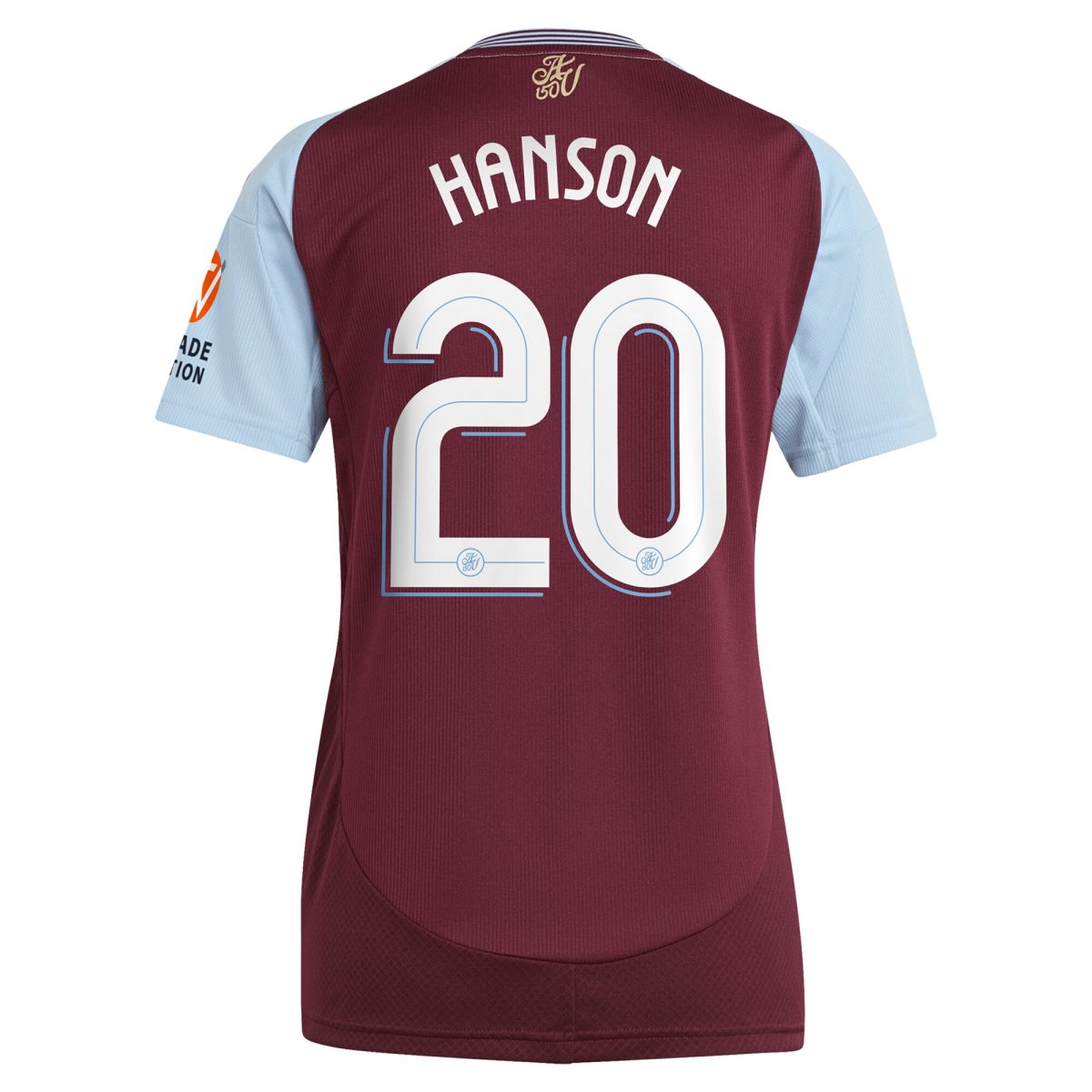 Aston Villa Shirts - aston villa adidas home shirt 2024-25 – womens with hanson 20 cup printing Collection of Official Fan Gear