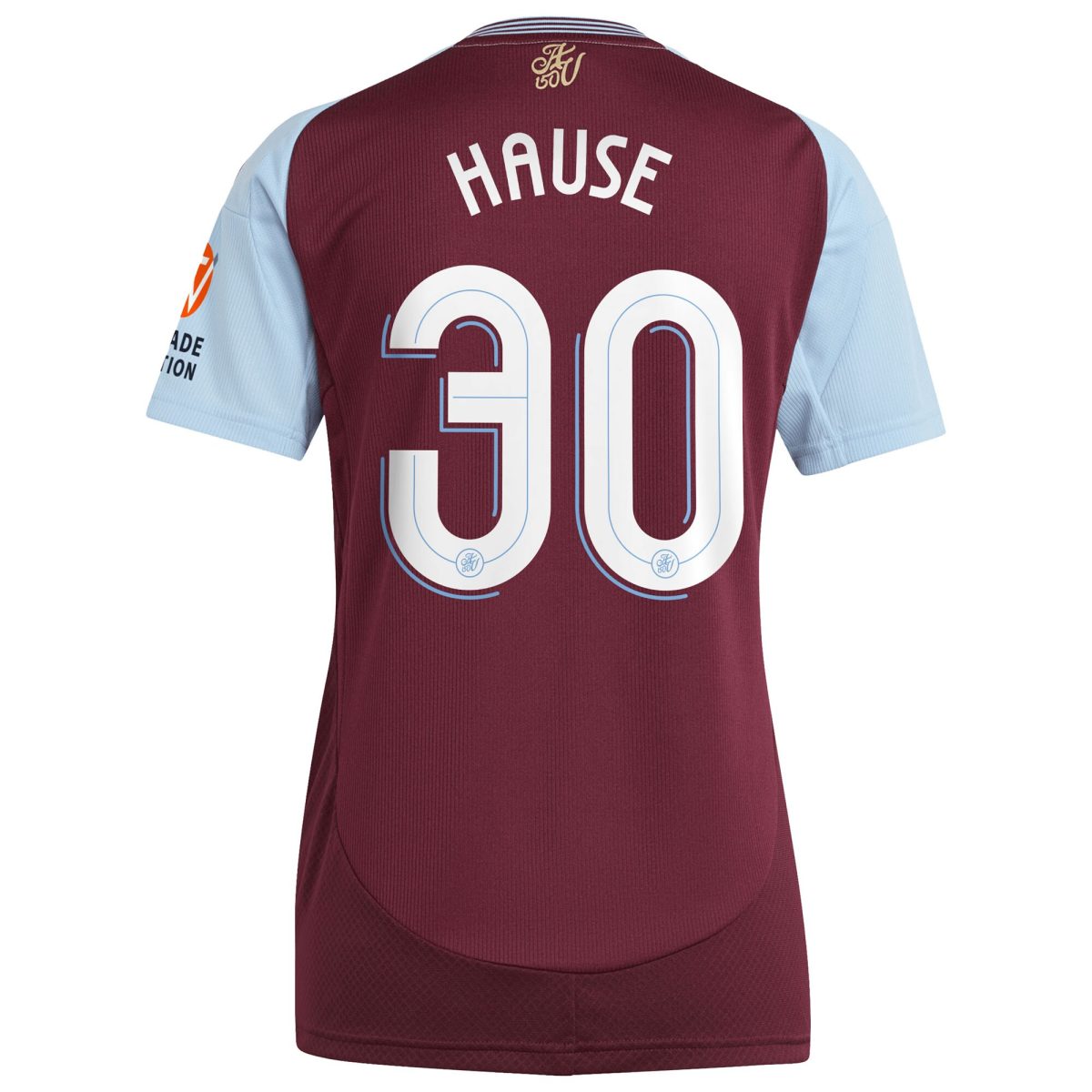 Aston Villa Shirts - aston villa adidas home shirt 2024-25 – womens with hause 30 cup printing Collection of Official Fan Gear