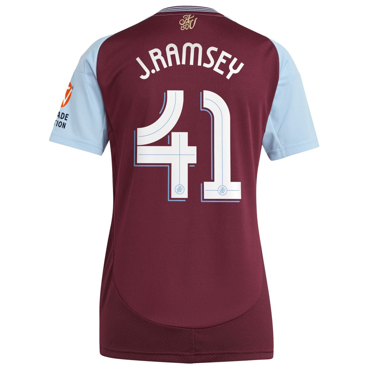 Aston Villa Shirts - aston villa adidas home shirt 2024-25 – womens with j. ramsey 41 cup printing Collection of Official Fan Gear