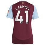 Aston Villa Shirts - aston villa adidas home shirt 2024-25 – womens with j. ramsey 41 printing Collection of Official Fan Gear