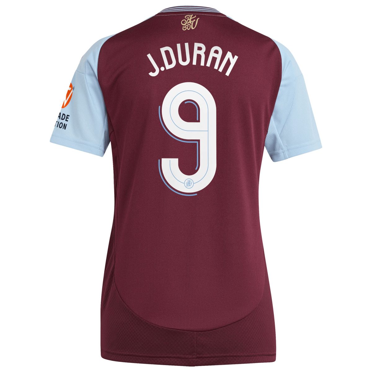 Aston Villa Shirts - aston villa adidas home shirt 2024-25 – womens with j.duran 9 cup printing Collection of Official Fan Gear
