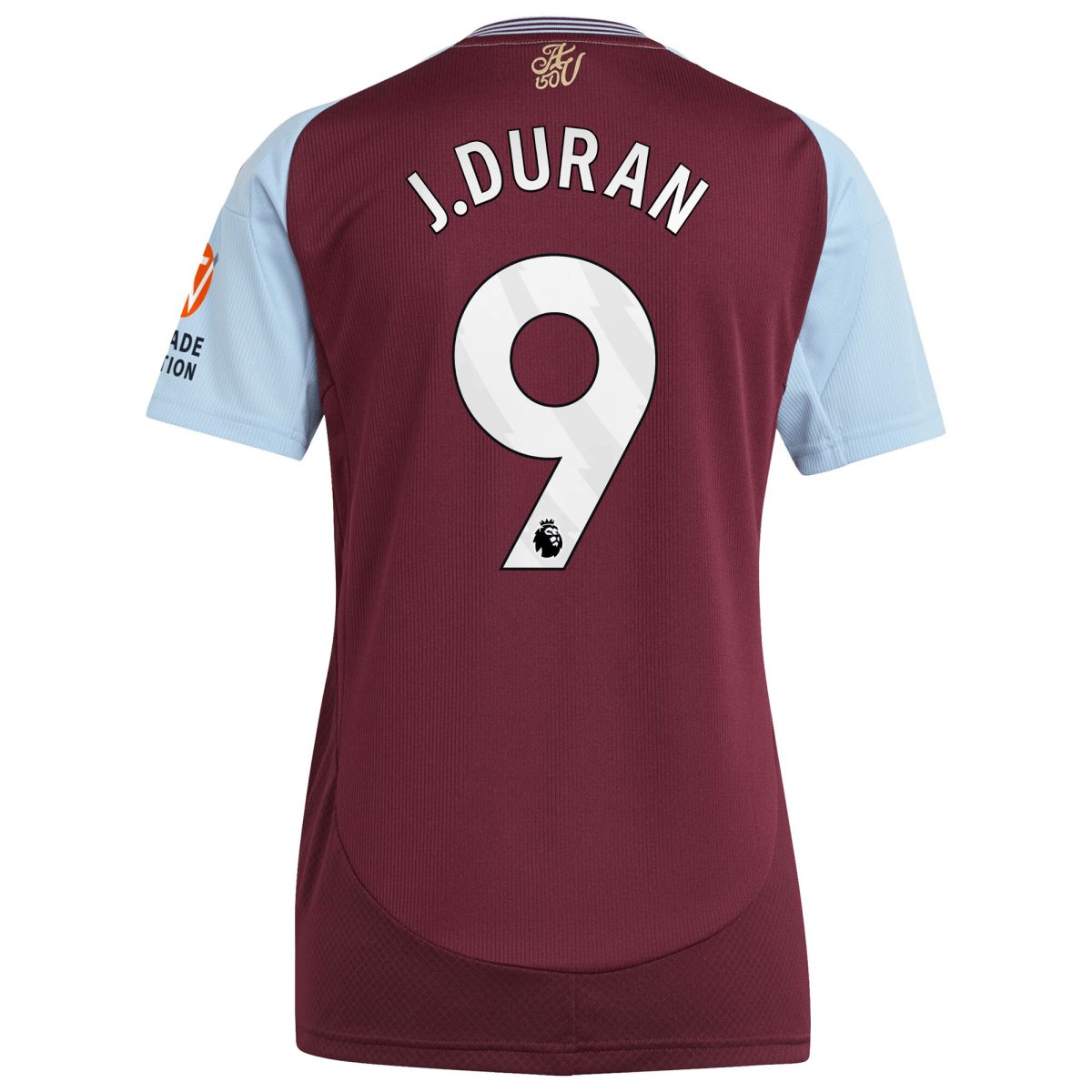 Aston Villa Shirts - aston villa adidas home shirt 2024-25 – womens with j.duran 9 printing Collection of Official Fan Gear