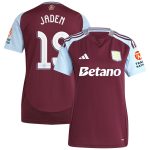 Aston Villa Shirts - aston villa adidas home shirt 2024-25 – womens with jaden 19 cup printing Collection of Official Fan Gear