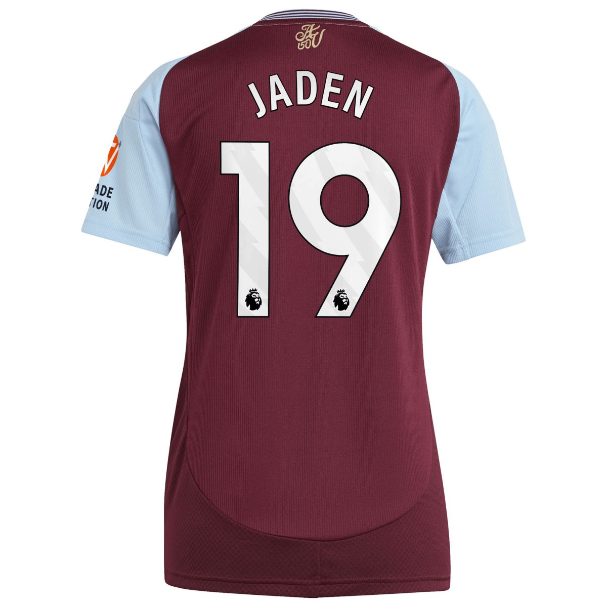 Aston Villa Shirts - aston villa adidas home shirt 2024-25 – womens with jaden 19 printing Collection of Official Fan Gear