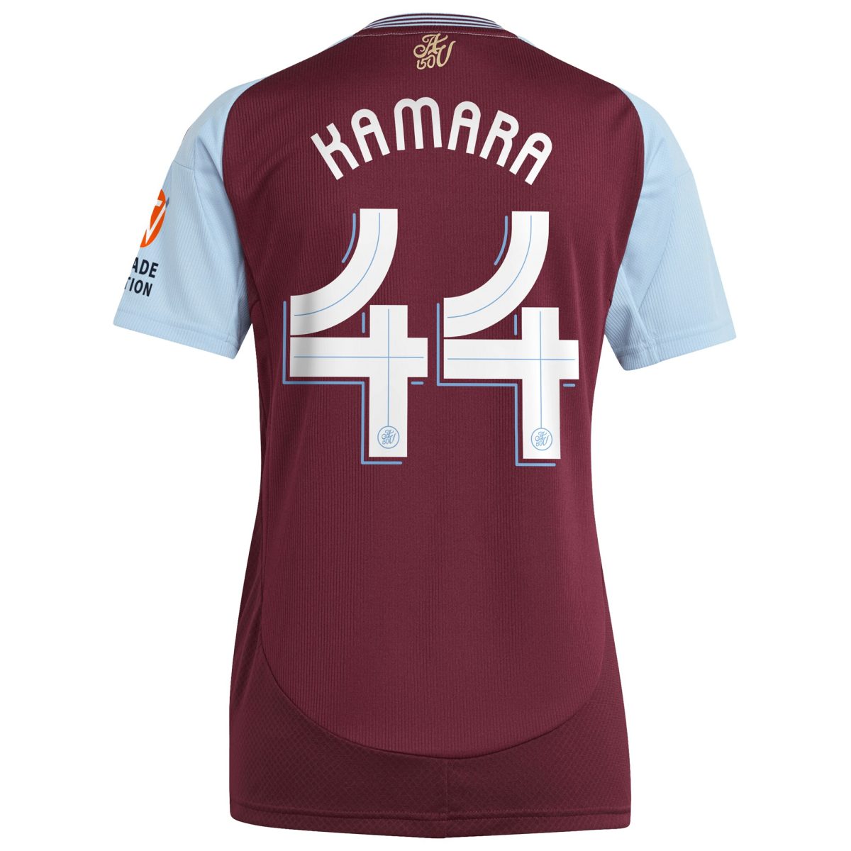 Aston Villa Shirts - aston villa adidas home shirt 2024-25 – womens with kamara 44 cup printing Collection of Official Fan Gear