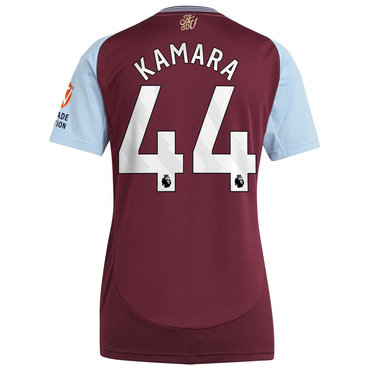 Aston Villa Shirts - aston villa adidas home shirt 2024-25 – womens with kamara 44 printing Collection of Official Fan Gear