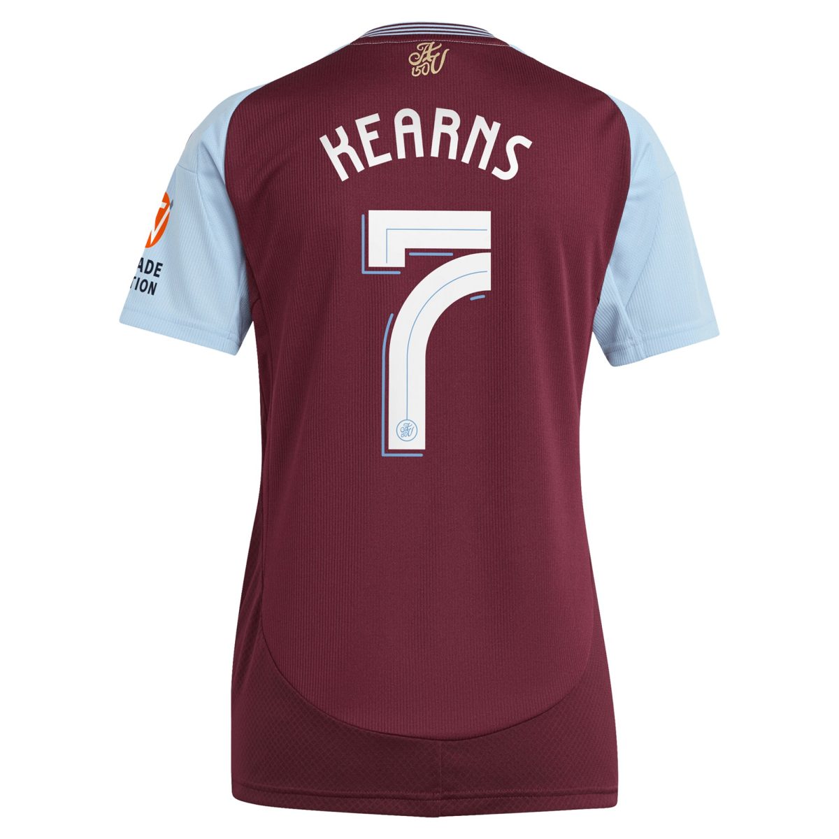 Aston Villa Shirts - aston villa adidas home shirt 2024-25 – womens with kearns 7 cup printing Collection of Official Fan Gear