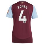 Aston Villa Shirts - aston villa adidas home shirt 2024-25 – womens with konsa 4 printing Collection of Official Fan Gear