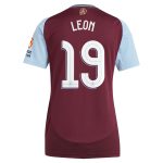 Aston Villa Shirts - aston villa adidas home shirt 2024-25 – womens with leon 19 cup printing Collection of Official Fan Gear