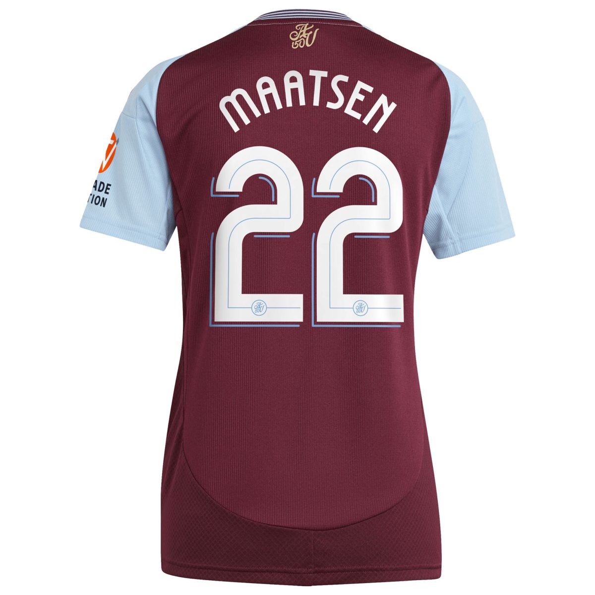 Aston Villa Shirts - aston villa adidas home shirt 2024-25 – womens with maatsen 22 cup printing Collection of Official Fan Gear
