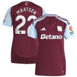 Aston Villa Shirts - aston villa adidas home shirt 2024-25 – womens with maatsen 22 printing Collection of Official Fan Gear