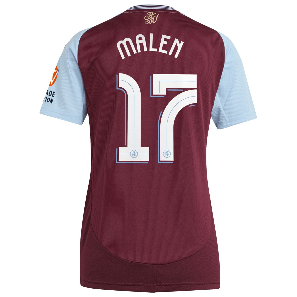 Aston Villa Shirts - aston villa adidas home shirt 2024-25 – womens with malen 17 cup printing Collection of Official Fan Gear