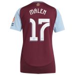 Aston Villa Shirts - aston villa adidas home shirt 2024-25 – womens with malen 17 cup printing Collection of Official Fan Gear