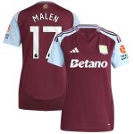 Aston Villa Shirts - aston villa adidas home shirt 2024-25 – womens with malen 17 printing Collection of Official Fan Gear