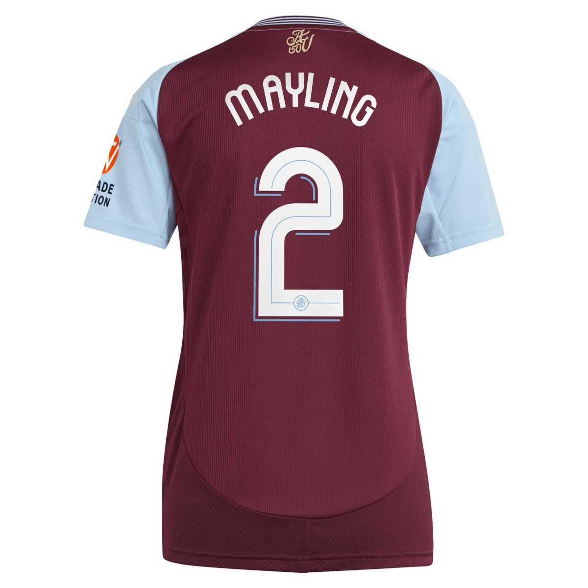 Aston Villa Shirts - aston villa adidas home shirt 2024-25 – womens with mayling 2 cup printing Collection of Official Fan Gear