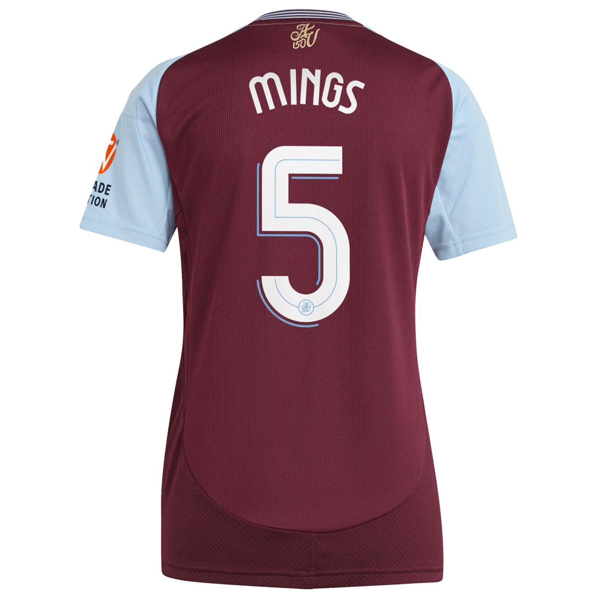 Aston Villa Shirts - aston villa adidas home shirt 2024-25 – womens with mings 5 cup printing Collection of Official Fan Gear