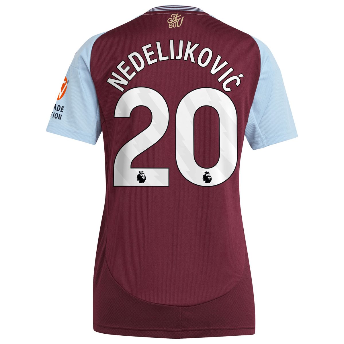 Aston Villa Shirts - aston villa adidas home shirt 2024-25 – womens with nedeljković 20 printing Collection of Official Fan Gear