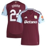 Aston Villa Shirts - aston villa adidas home shirt 2024-25 – womens with onana 24 cup printing Collection of Official Fan Gear