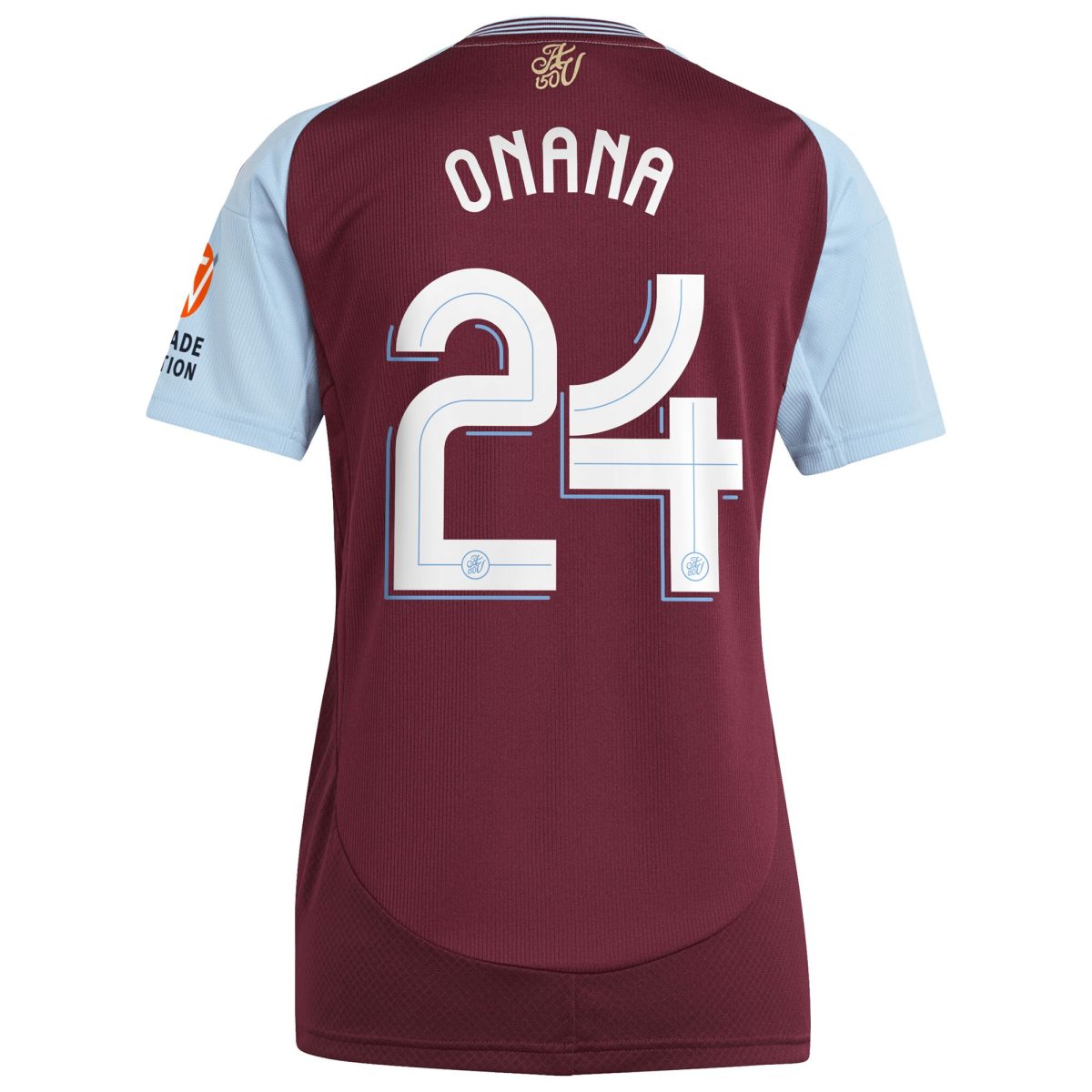 Aston Villa Shirts - aston villa adidas home shirt 2024-25 – womens with onana 24 cup printing Collection of Official Fan Gear