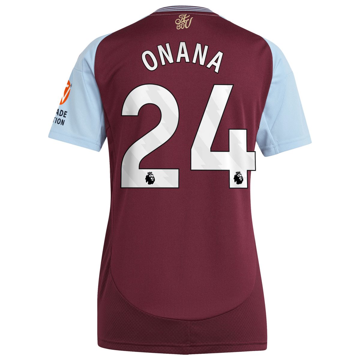 Aston Villa Shirts - aston villa adidas home shirt 2024-25 – womens with onana 24 printing Collection of Official Fan Gear