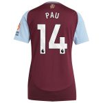 Aston Villa Shirts - aston villa adidas home shirt 2024-25 – womens with pau 14 printing Collection of Official Fan Gear