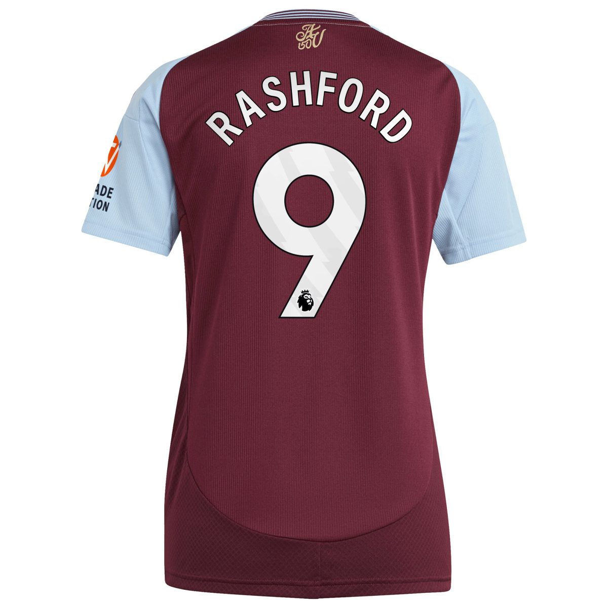 Aston Villa Shirts - aston villa adidas home shirt 2024-25 – womens with rashford 9 printing Collection of Official Fan Gear