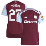 Aston Villa Shirts - aston villa adidas home shirt 2024-25 – womens with rogers 27 cup printing Collection of Official Fan Gear