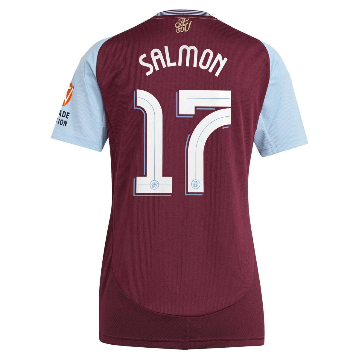 Aston Villa Shirts - aston villa adidas home shirt 2024-25 – womens with salmon 17 cup printing Collection of Official Fan Gear