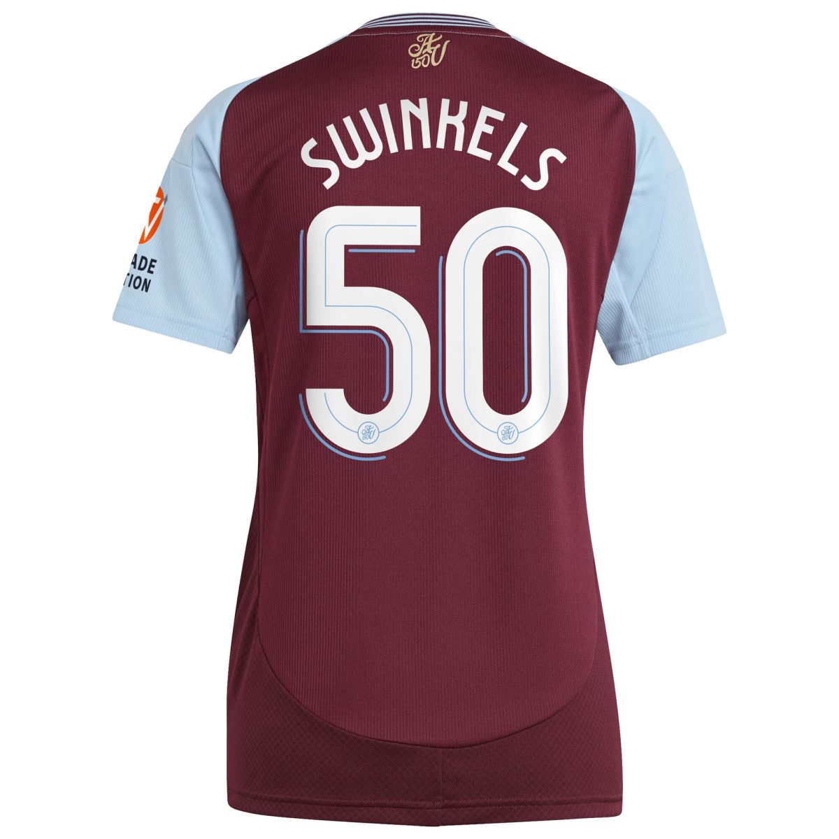 Aston Villa Shirts - aston villa adidas home shirt 2024-25 – womens with swinkels 50 cup printing Collection of Official Fan Gear