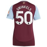 Aston Villa Shirts - aston villa adidas home shirt 2024-25 – womens with swinkels 50 printing Collection of Official Fan Gear
