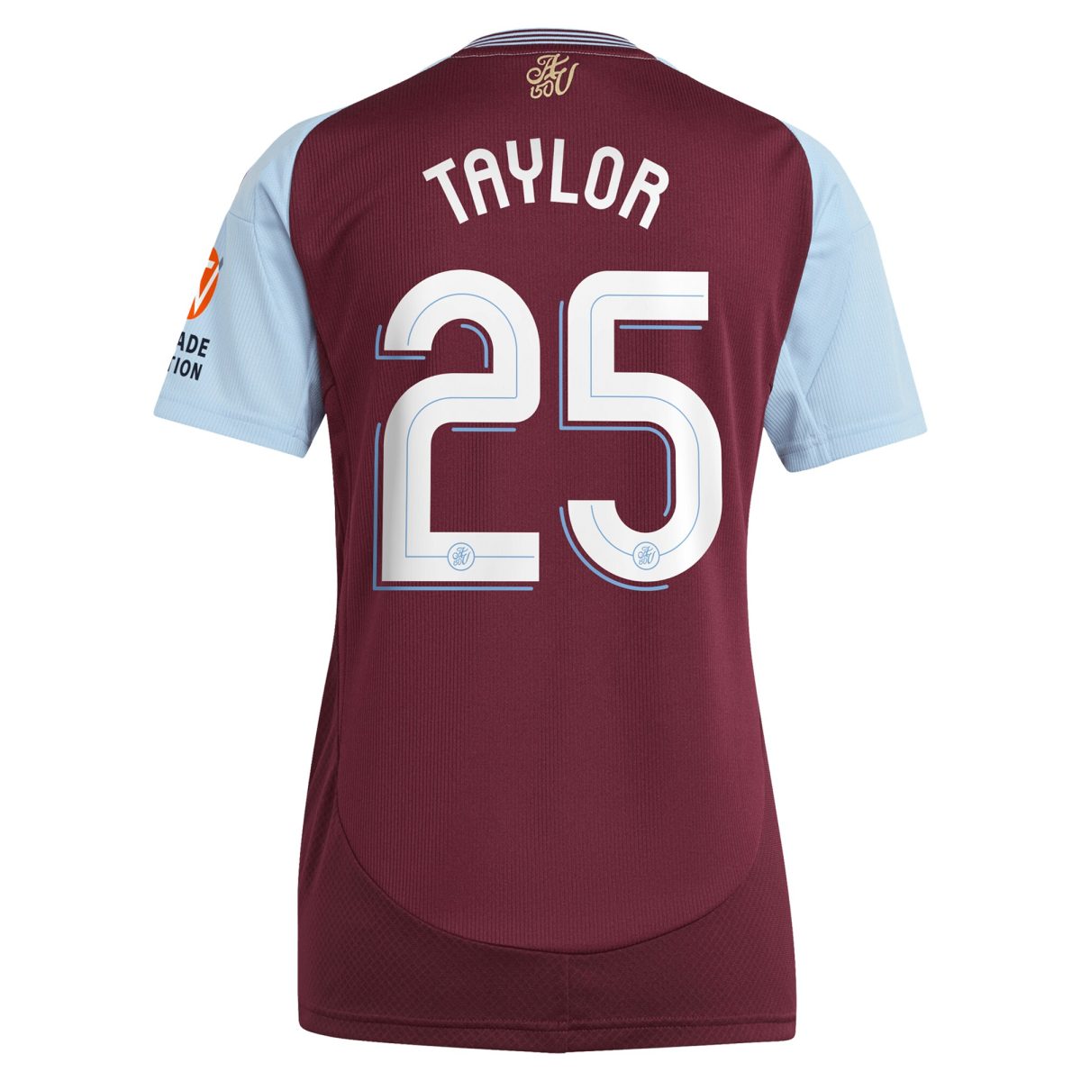 Aston Villa Shirts - aston villa adidas home shirt 2024-25 – womens with taylor 25 cup printing Collection of Official Fan Gear