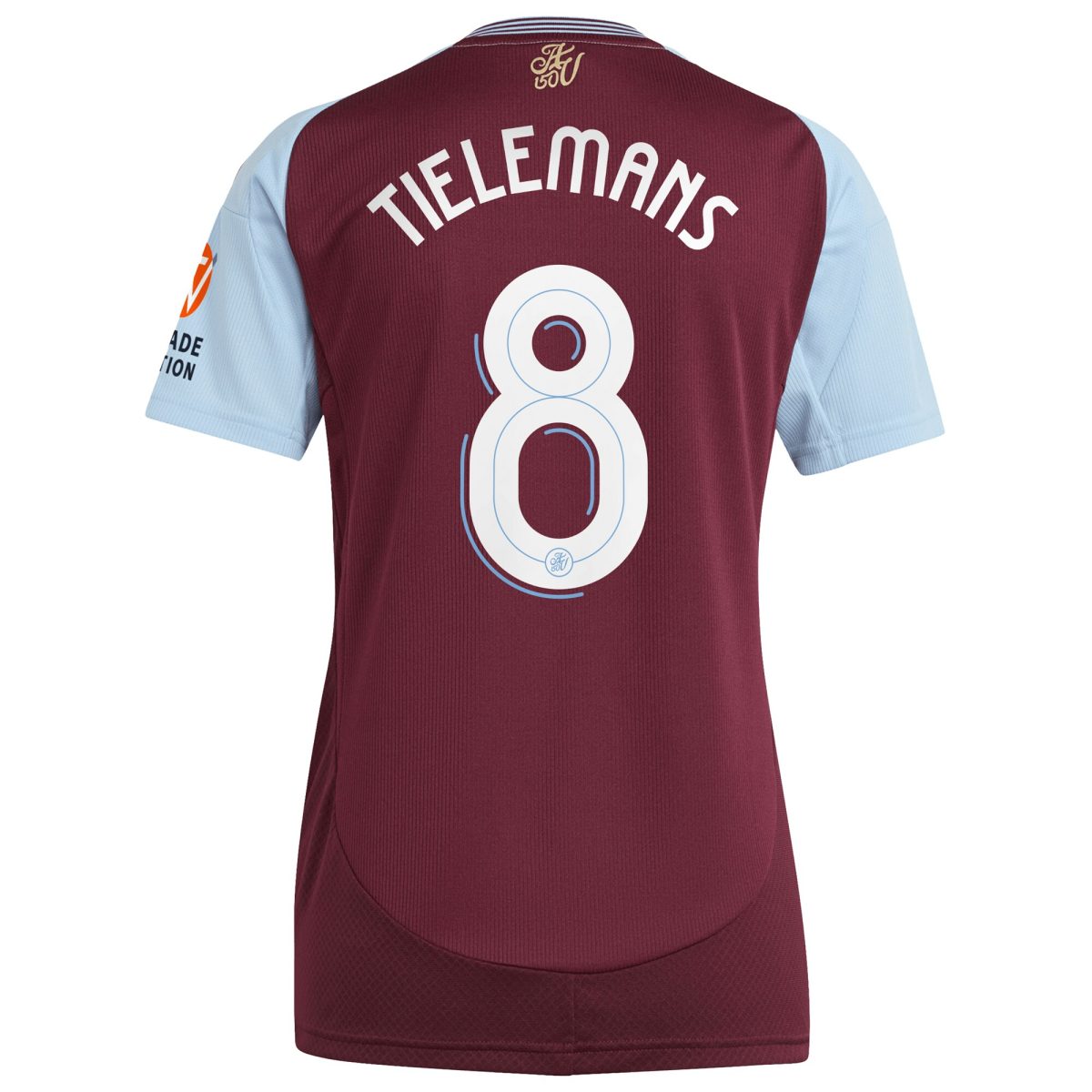 Aston Villa Shirts - aston villa adidas home shirt 2024-25 – womens with tielemans 8 cup printing Collection of Official Fan Gear
