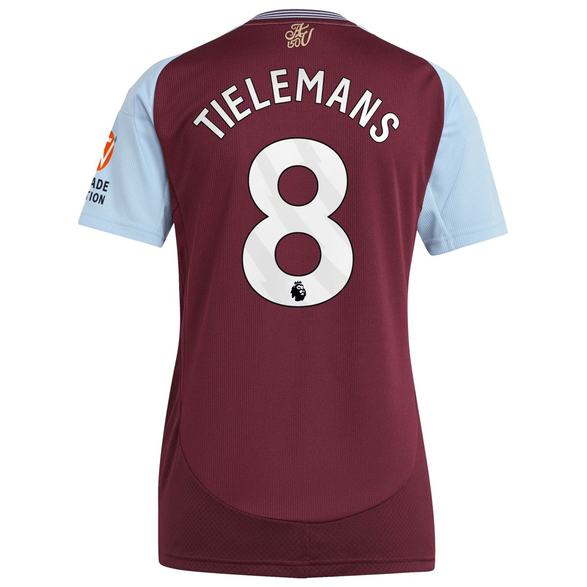 Aston Villa Shirts - aston villa adidas home shirt 2024-25 – womens with tielemans 8 printing Collection of Official Fan Gear