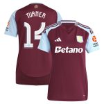 Aston Villa Shirts - aston villa adidas home shirt 2024-25 – womens with turner 14 cup printing Collection of Official Fan Gear