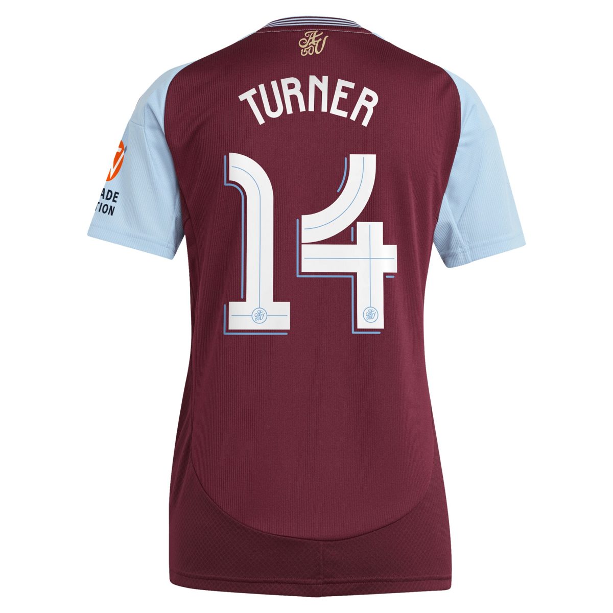 Aston Villa Shirts - aston villa adidas home shirt 2024-25 – womens with turner 14 cup printing Collection of Official Fan Gear