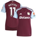 Aston Villa Shirts - aston villa adidas home shirt 2024-25 – womens with watkins 11 printing Collection of Official Fan Gear