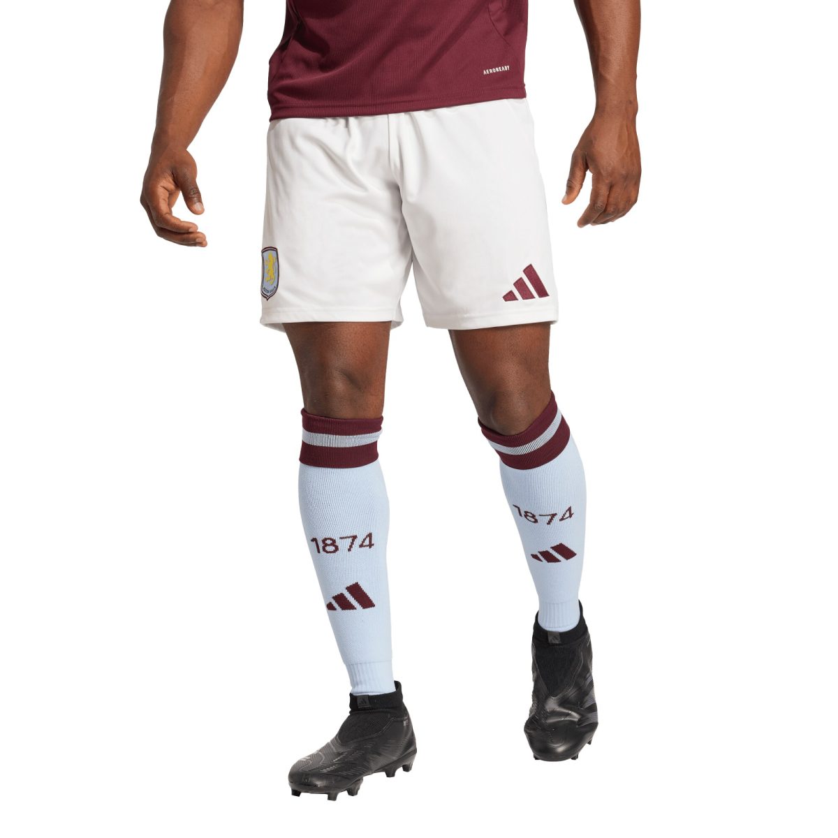 Aston Villa Shirts - aston villa adidas home shorts 2024-25 with custom printing Collection of Official Fan Gear