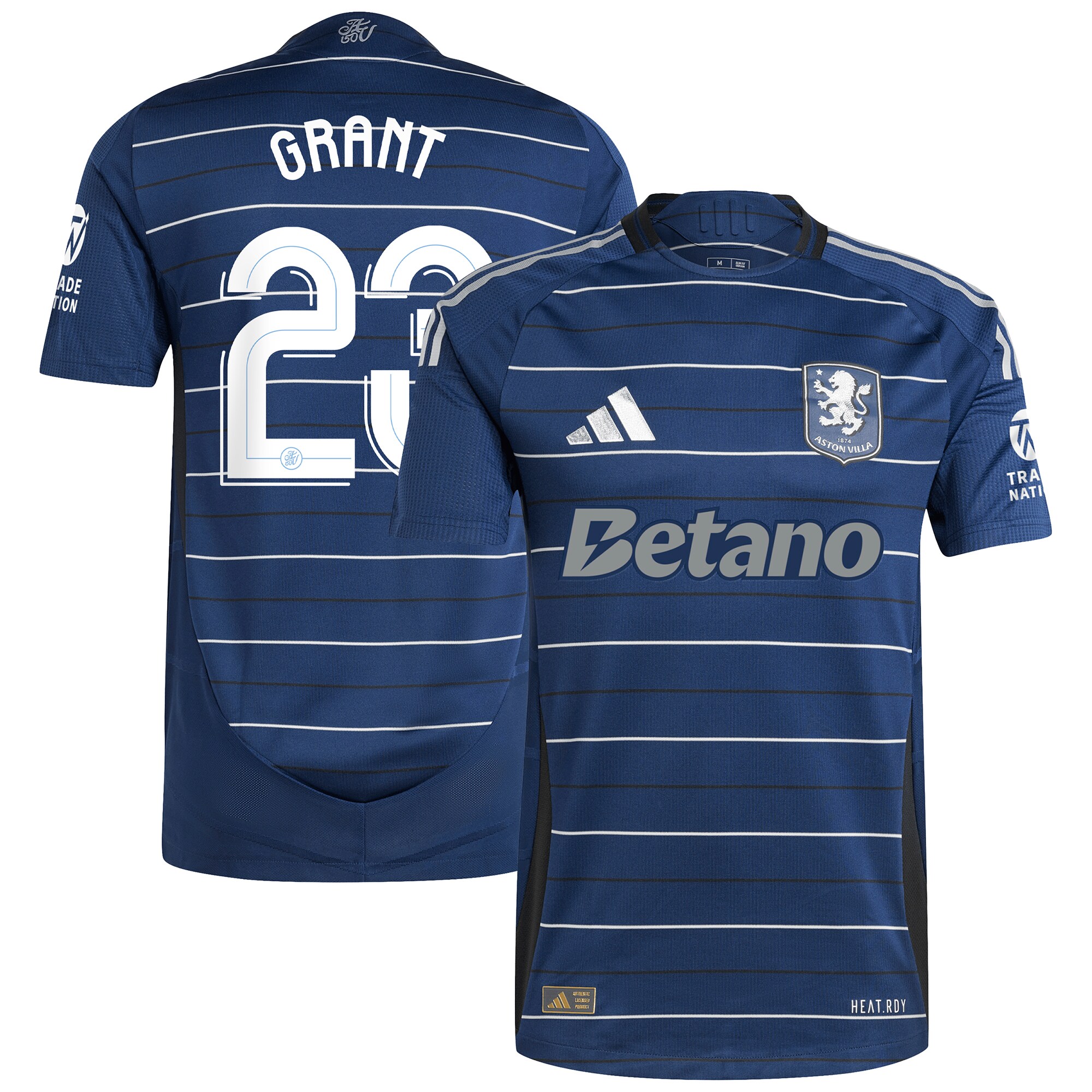 Aston Villa Shirts - aston villa adidas third authentic shirt 2024-25 with grant 23 cup printing Collection of Official Fan Gear