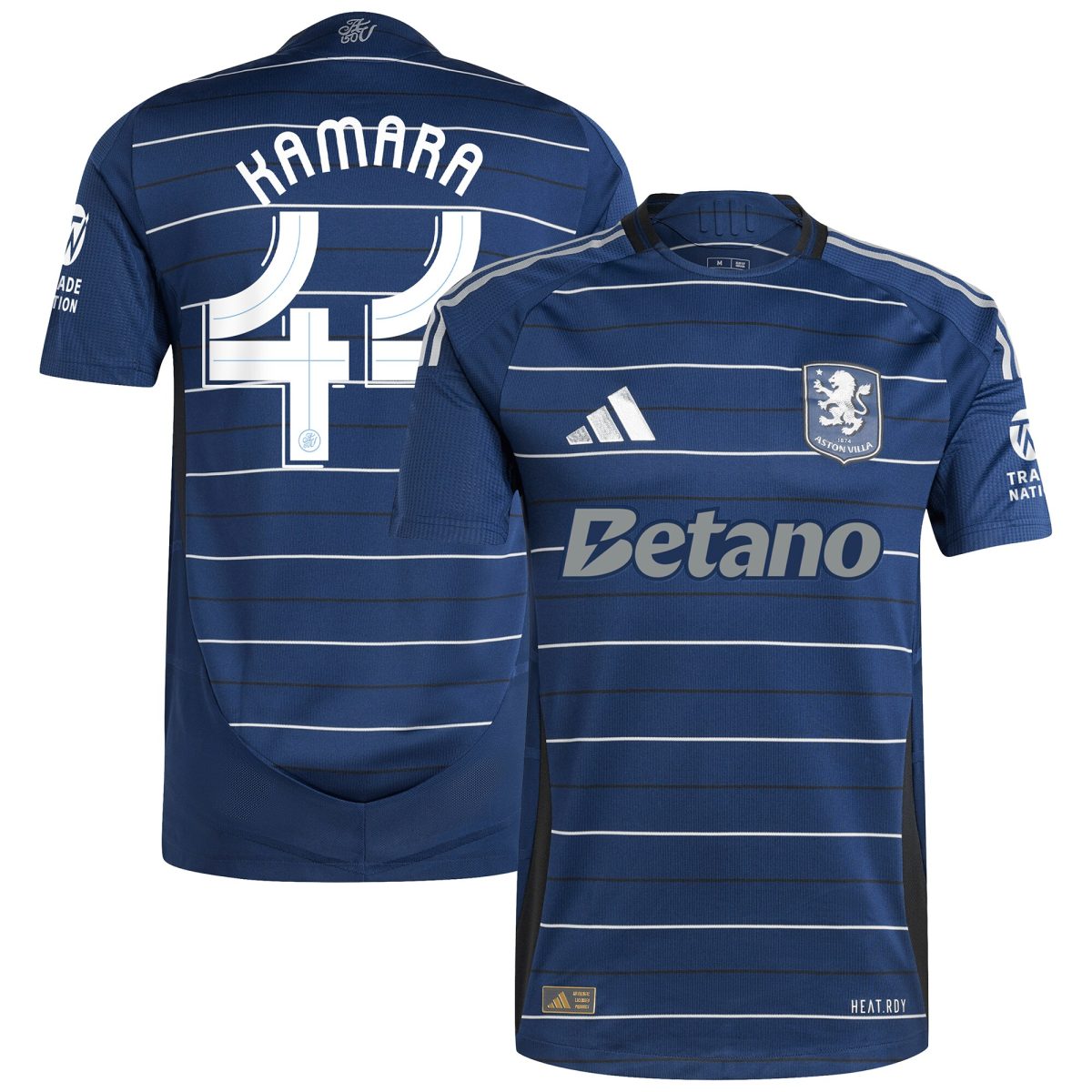 Aston Villa Shirts - aston villa adidas third authentic shirt 2024-25 with kamara 44 cup printing Collection of Official Fan Gear